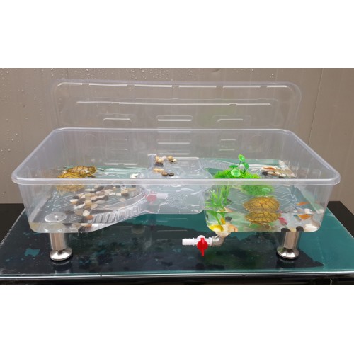 双梯龟缸 龟苗保温箱 种龟池 塑胶乌龟水龟带脚便捷排水龟盆
