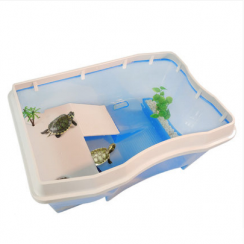 乌龟缸 带晒台养乌龟专用缸巴西龟别墅龟盆石龟龟箱塑料缸