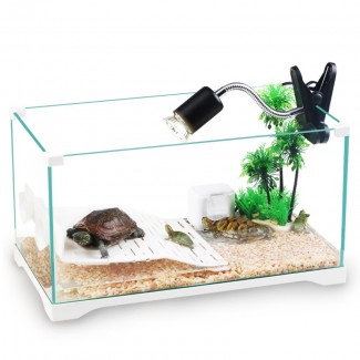 玻璃龟缸巴西龟缸玻璃透明龟缸生态龟缸金鱼缸生态龟缸造景带晒台